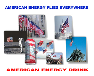 American Energy Drink American Flags